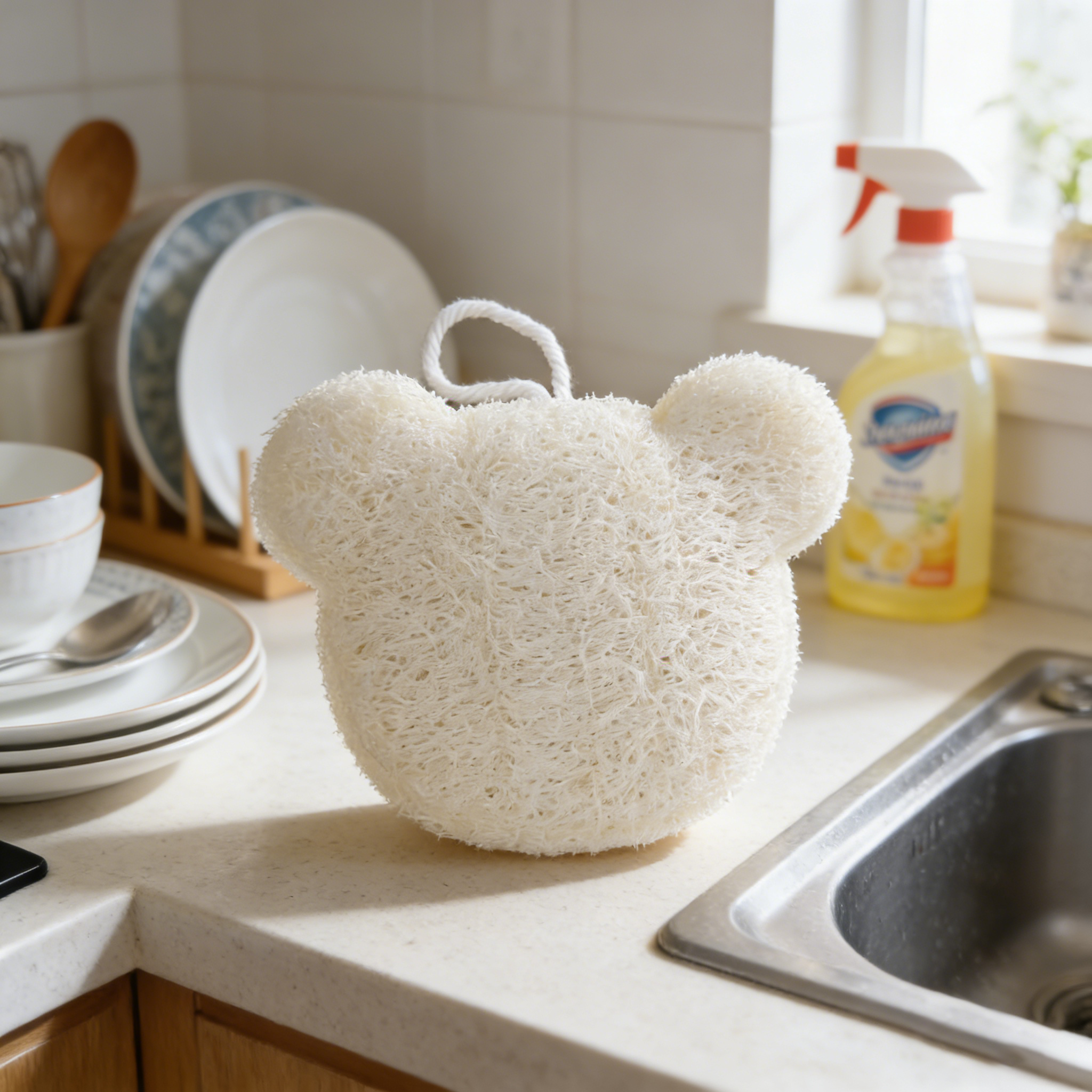 Custom bear head dishcloth