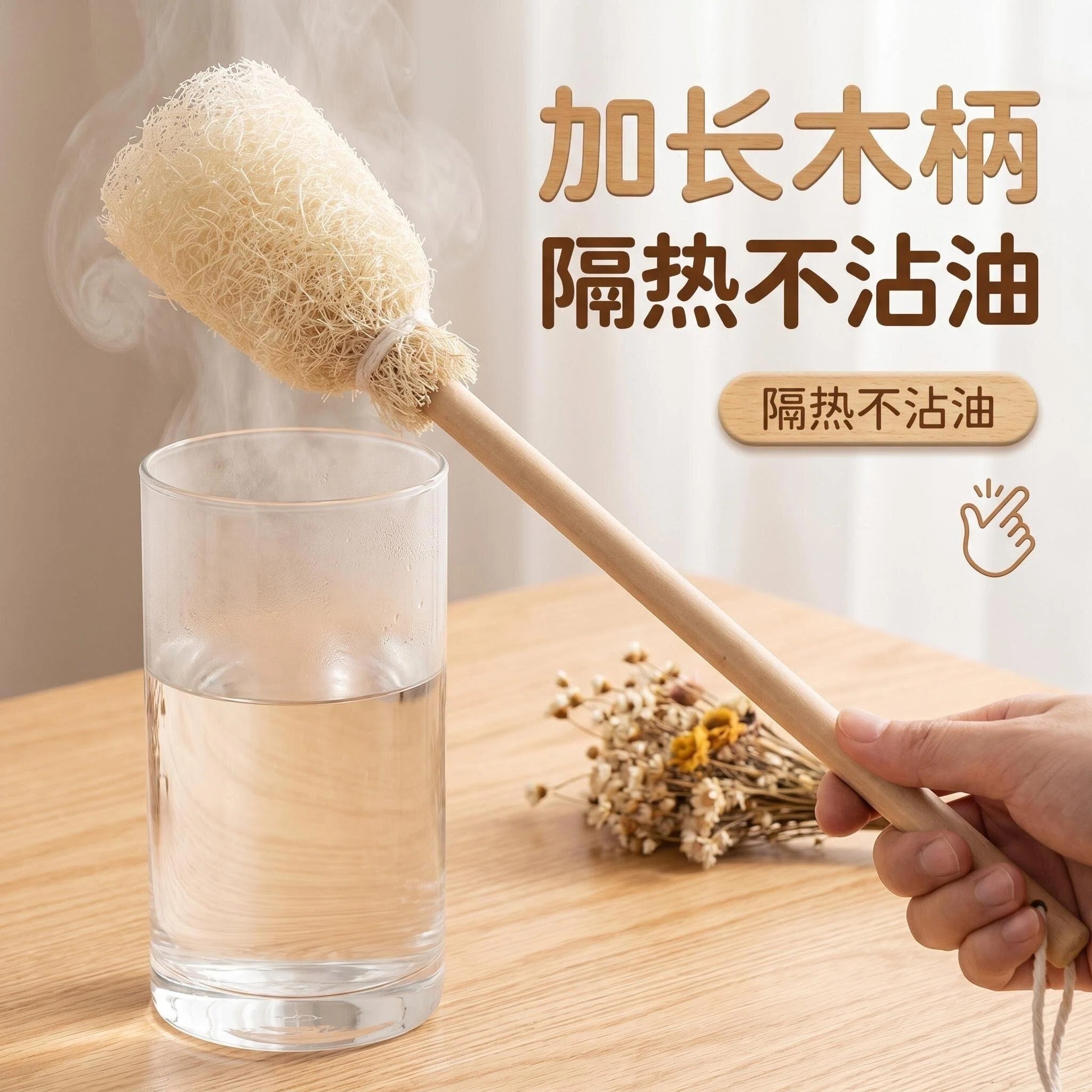 loofah cup brush