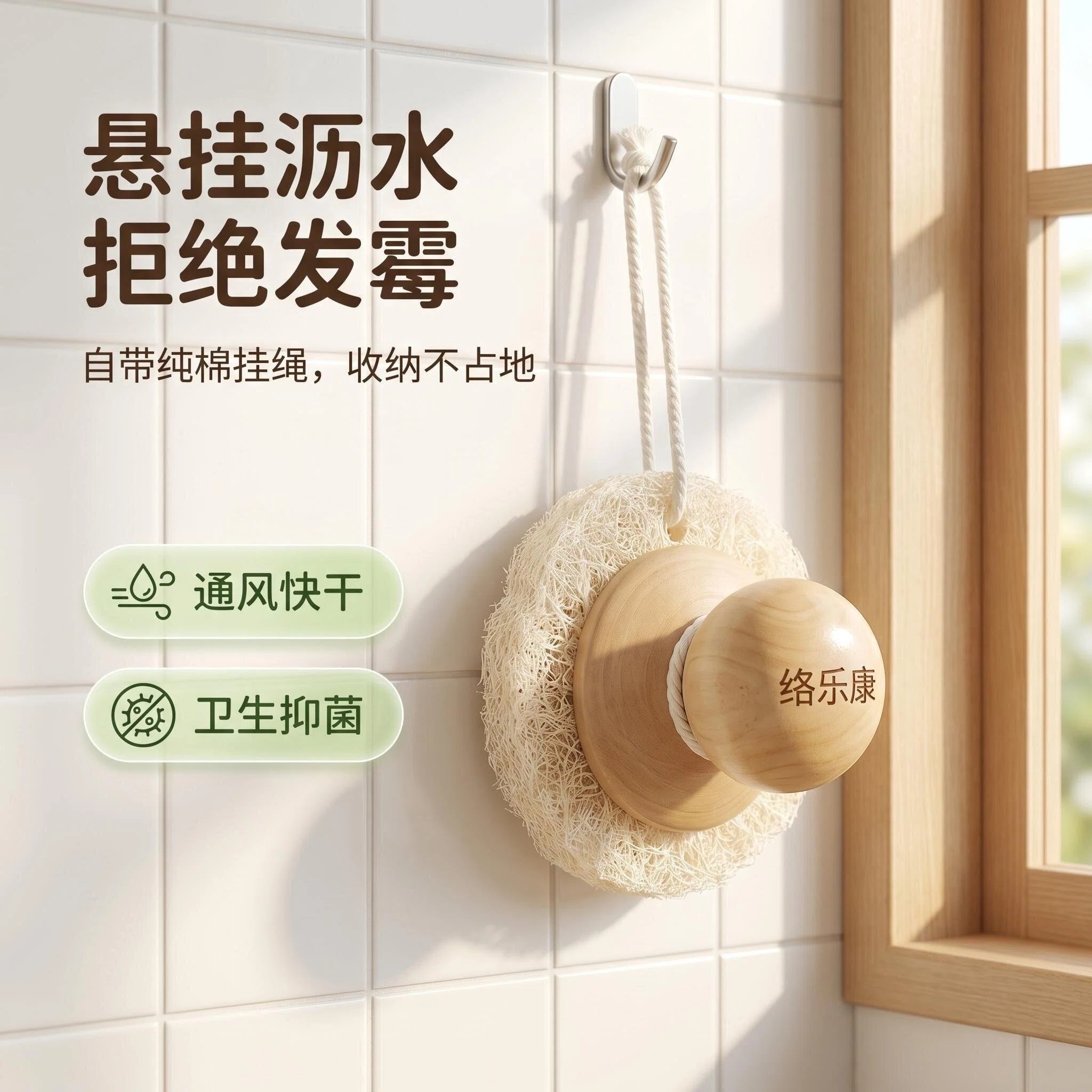 loofah pot brush