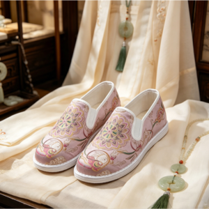 Women's traditional Chinese hand-embroidered fabric flats