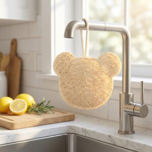 Custom bear head dishcloth